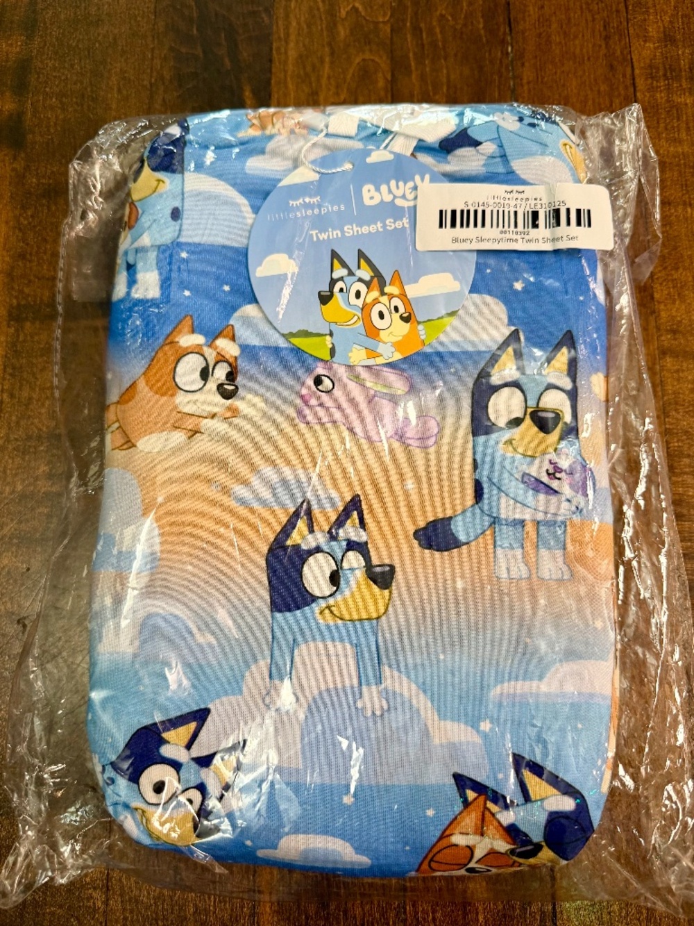 NEW IN BAG-Little Sleepies: Blue Bluey Sleepytime Twin Sheets